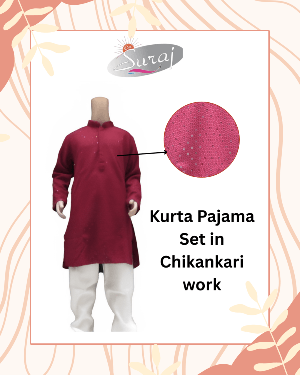 Premium Kurta Pajama Set with Chikankari Embroidery