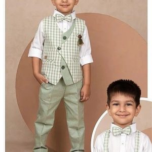 Boys Stylish Waistcoat Bow Tie Party Wear Set formal outfit